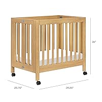 Vista 3 de Babyletto Origami Mini Cuna con Ruedas - Certificada GREENGUARD Gold - Cuna Portátil para Bebés para Espacios Pequeños - Plegable y se Convierte