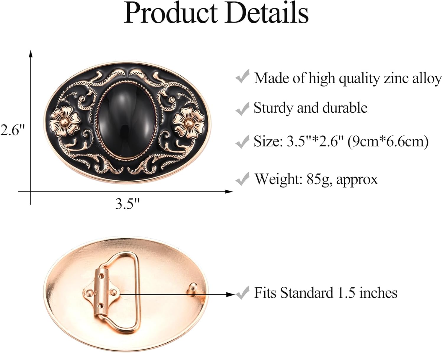 Vintage Western Cowboy Cowgirl Native American Color Synthetic Stone Texas Belt Buckle for Men Women - Image 2