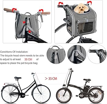 BABEYER Hondenfietsmand, uitbreidbare zachte zijden fietsrugzak met 4 open kanten voor kleine honden, katten, puppy's, grijs BABEYER Hondenfietsmand, uitbreidbare zachte zijden fietsrugzak met 4 open kanten voor kleine honden, katten, puppy's, grijs