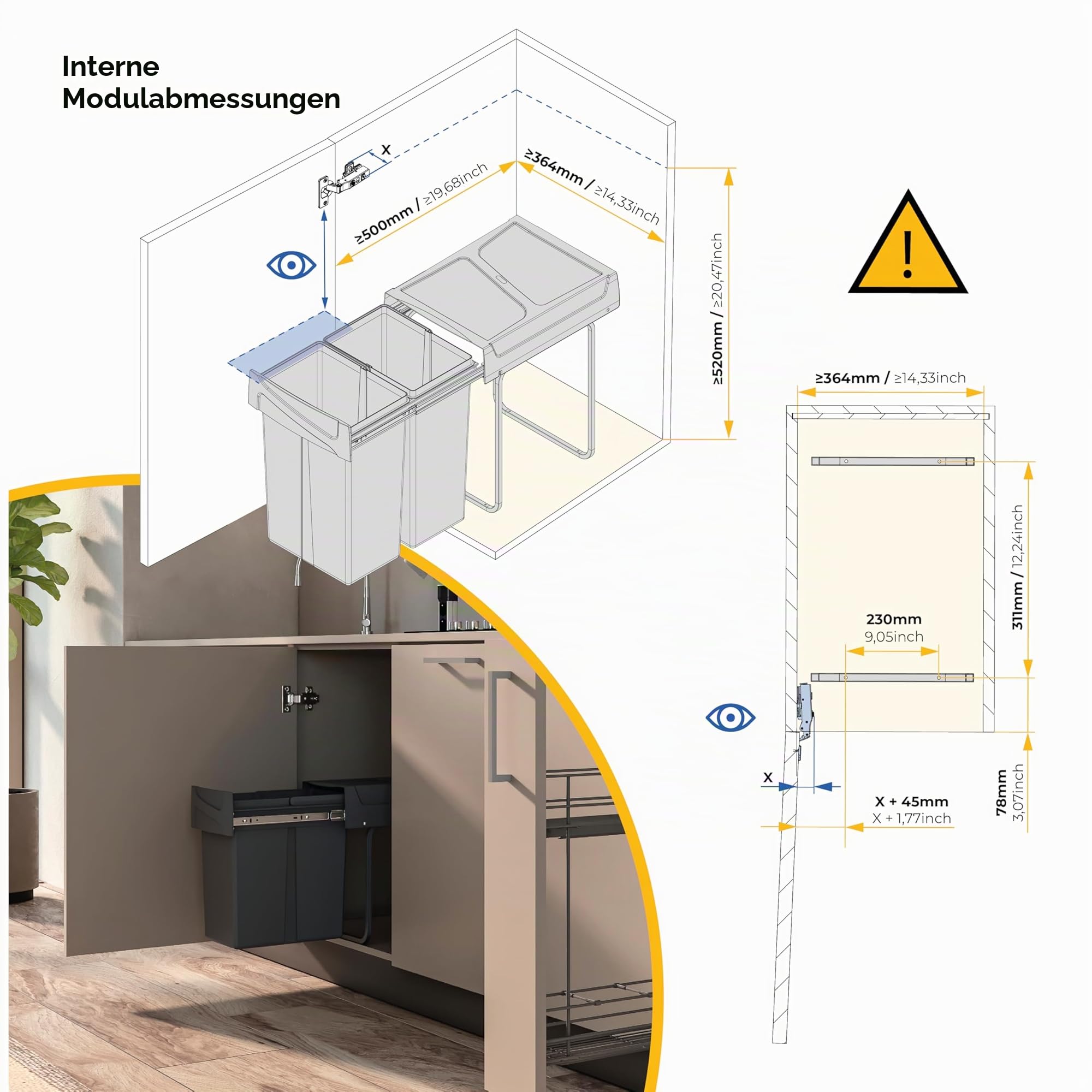 Emuca - Recycling-Behälter für die Küche – Bild 3