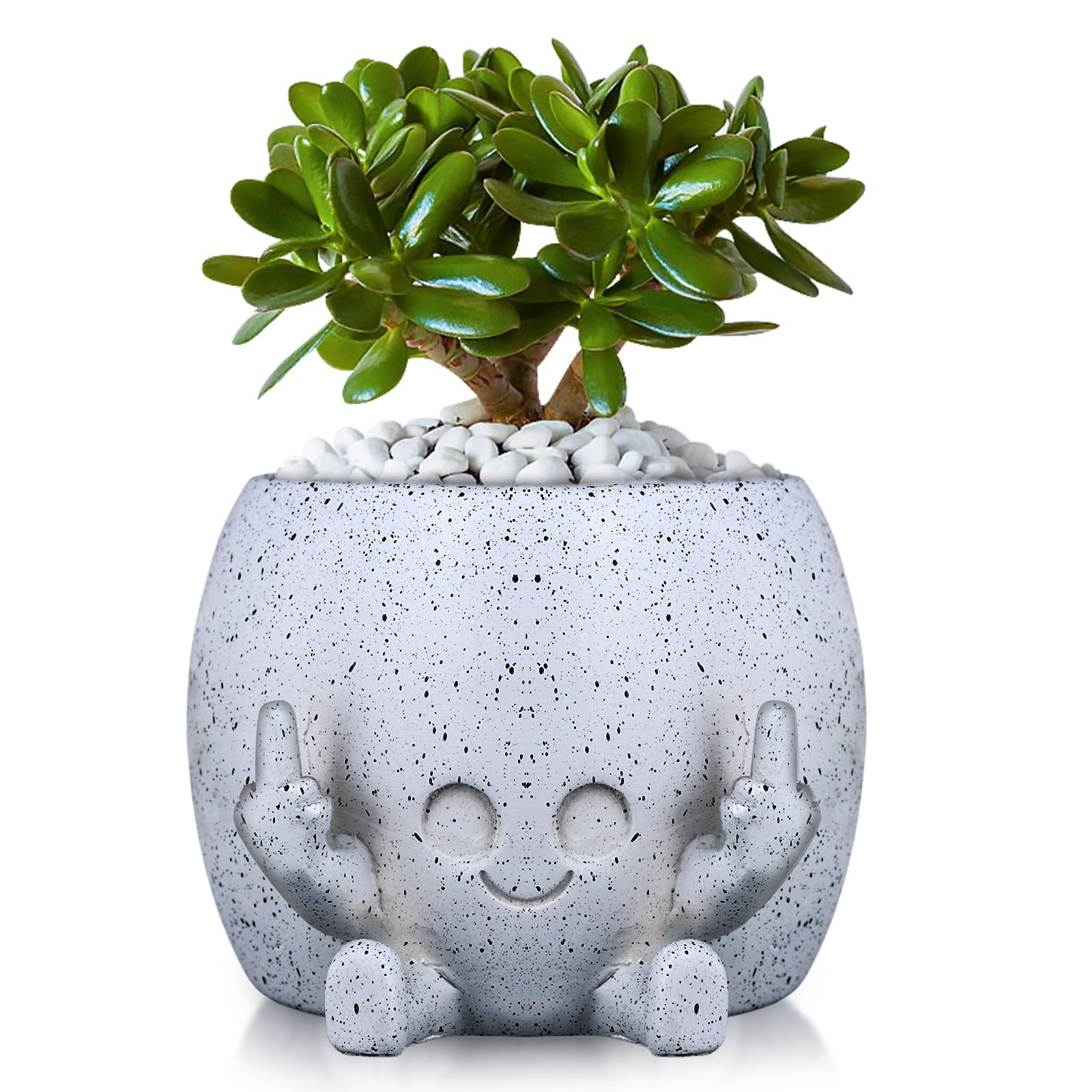 Keramische Vetplantenpotten, Creatieve Mensvormige Bloempotten, Schattige Witte Plantenpotten, Kleine Vetplantenbakken voor Home Office (#3