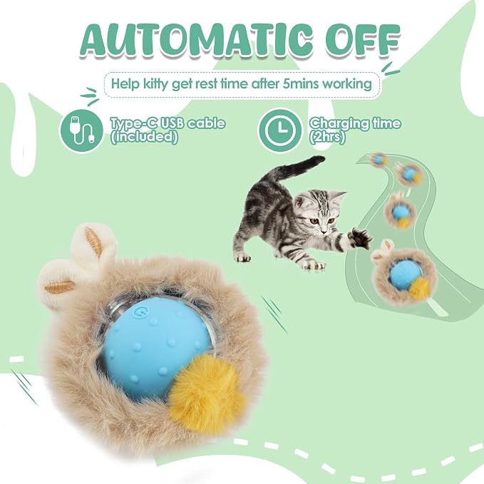 Juguete interactivo para gatos con bola y sonido de pájaro miniatura 5
