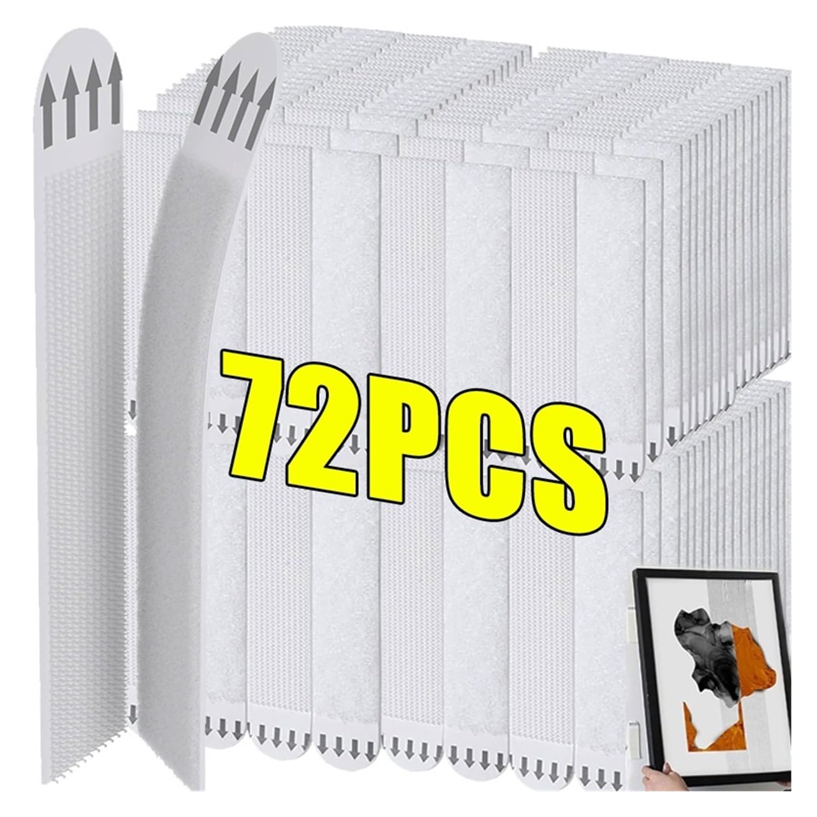 Tiras para colgar cuadros Tiras for colgar imágenes sin perforar, cinta adhesiva removible for montar marco de fotos, decoración pared del hogar, pegatina colgante DIY(72pairs)