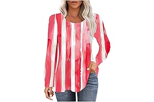 Women's Striped Print Autome Top: Chic Fall Attire