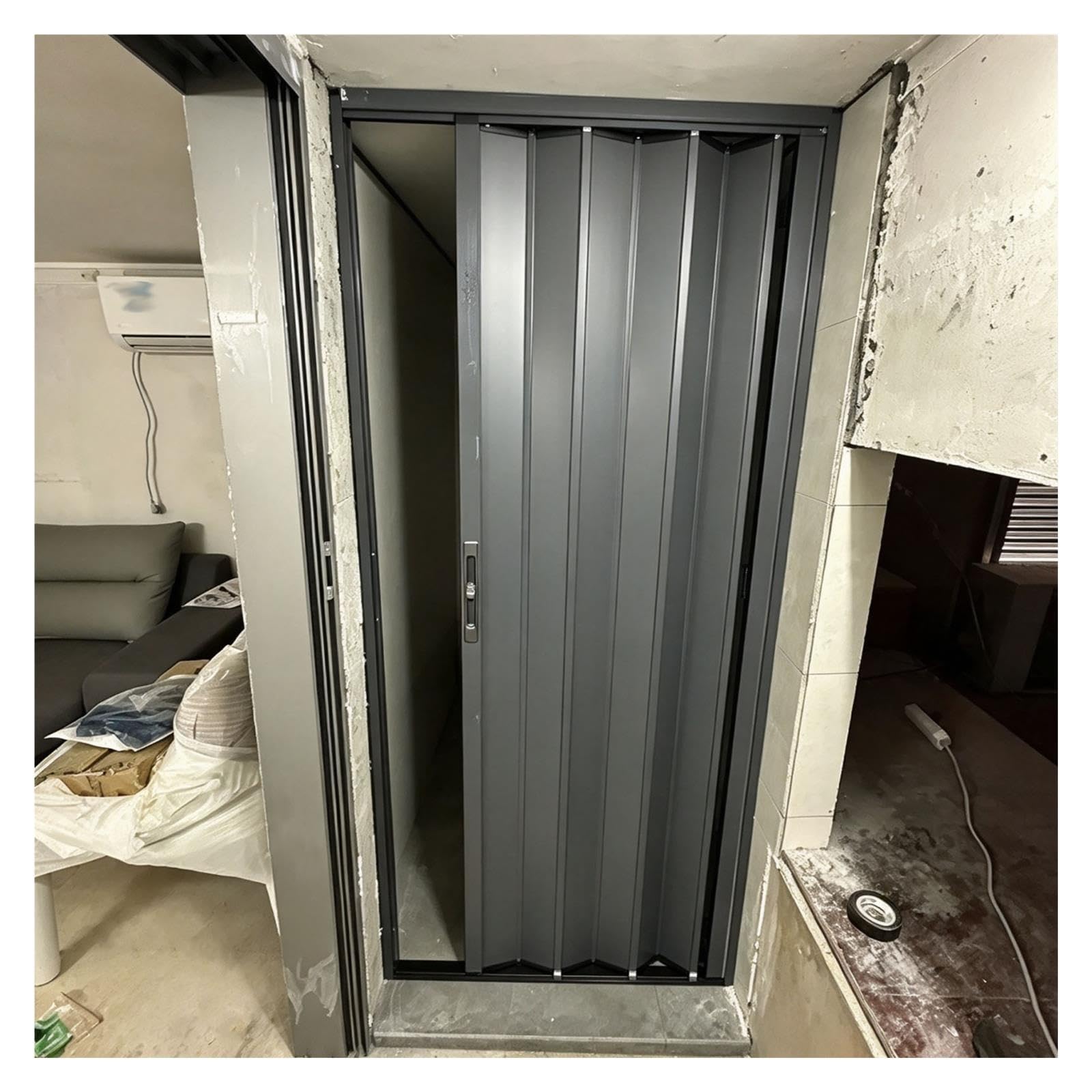 Konfigurowalne składane aluminiowe drzwi harmonijkowe z zamkiem i
