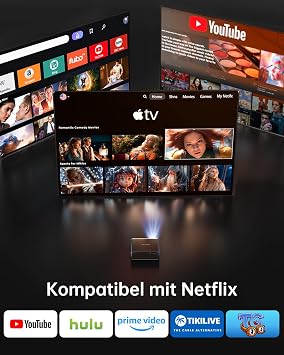 TOPTRO Smart Beamer Kompatibel mit Netflix 20W Dolby Audio 1200ANSI