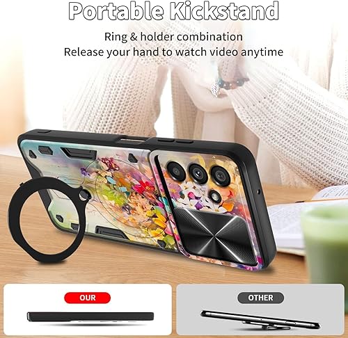 Vista 472 de Funda protectora híbrida para Samsung Galaxy A53 5G de 6.5 pulgadas y anillo giratorio de 360 grados, función atril, híbrida, de doble capa