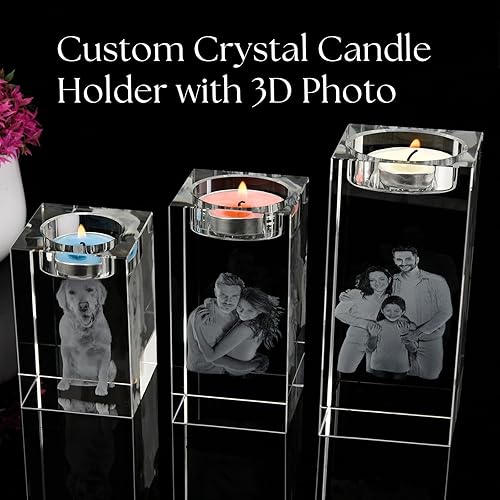 Miniatura 4 de Foto de cristal 3D, marco grabado con láser personalizado con tu propia foto, regalo para mujeres, mamá, novia, ella, él, novio, papá, cumpleaños,