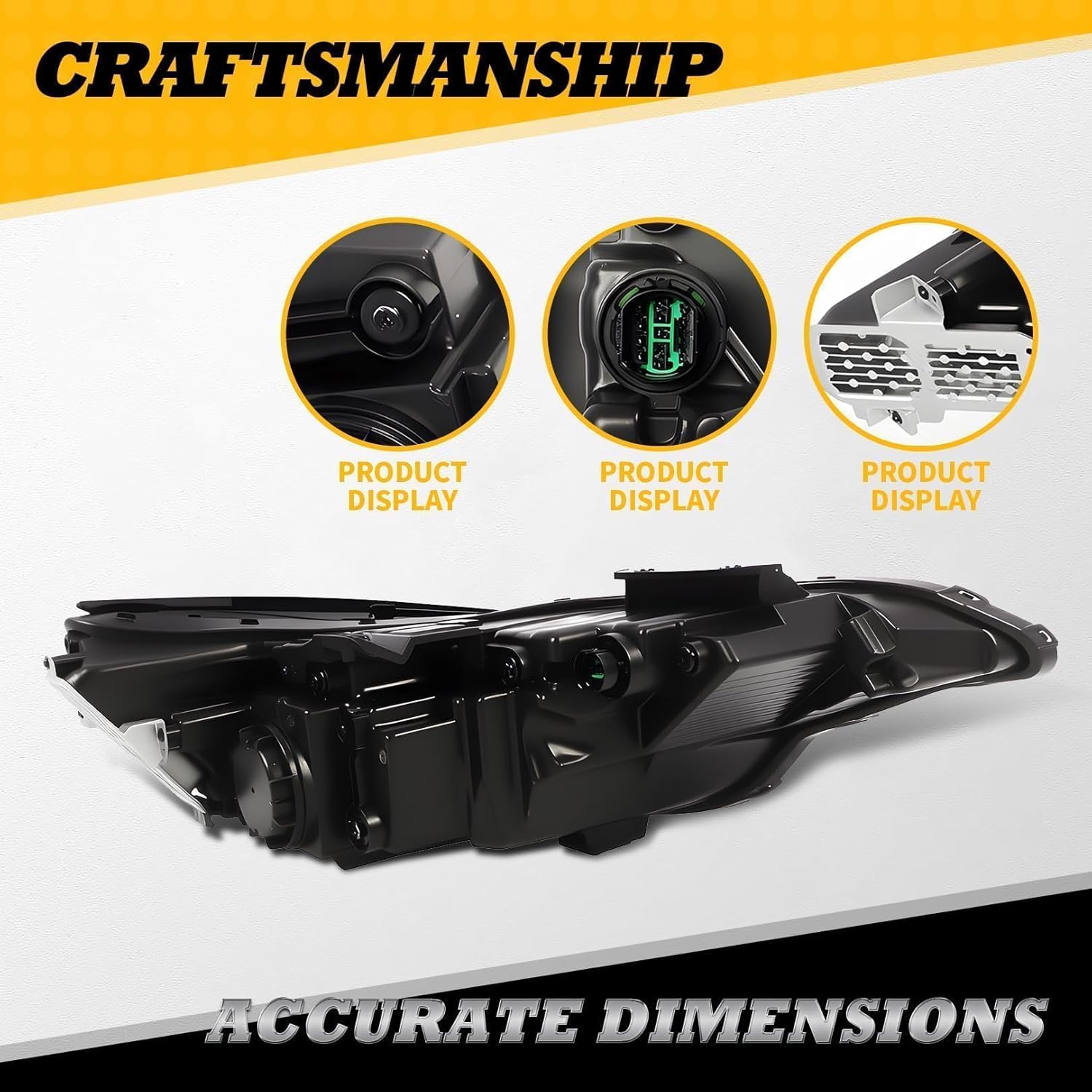 Left Headlight Assembly Compatible with Elan-tra SE SEL N Line GLS Preferred Luxury Limited 2024-2025 Headlamp W/Module Driver Side 92101AA740