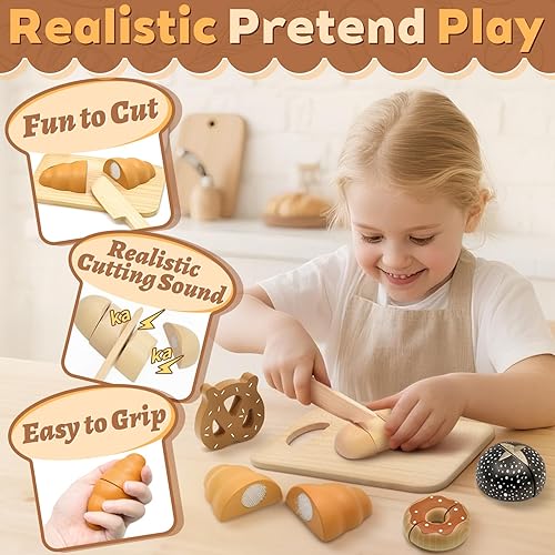 Miniatura 4 de Acelane Juguetes de cocina, juego de comida para niños, juguetes de panadería para niños y niñas, regalo de cumpleaños