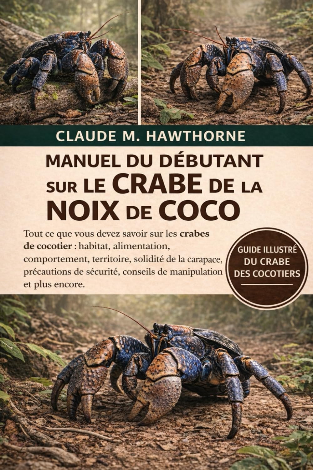 MANUEL DU DÉBUTANT SUR LE CRABE DE LA NOIX DE COCO: Tout ce que vous devez savoir sur les crabes de cocotier : habitat, alimentation, comportement, ... manipulation et plus encore. (French Edition)