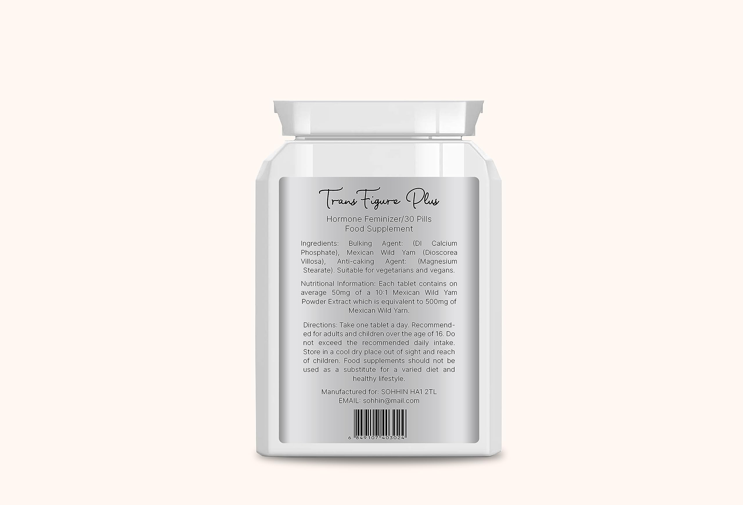 TRANSFIGURE HORMONE FEMINIZING PILLS, PUERARIA SEX CHANGE, LADYBOY, MTF (30 PILLS)