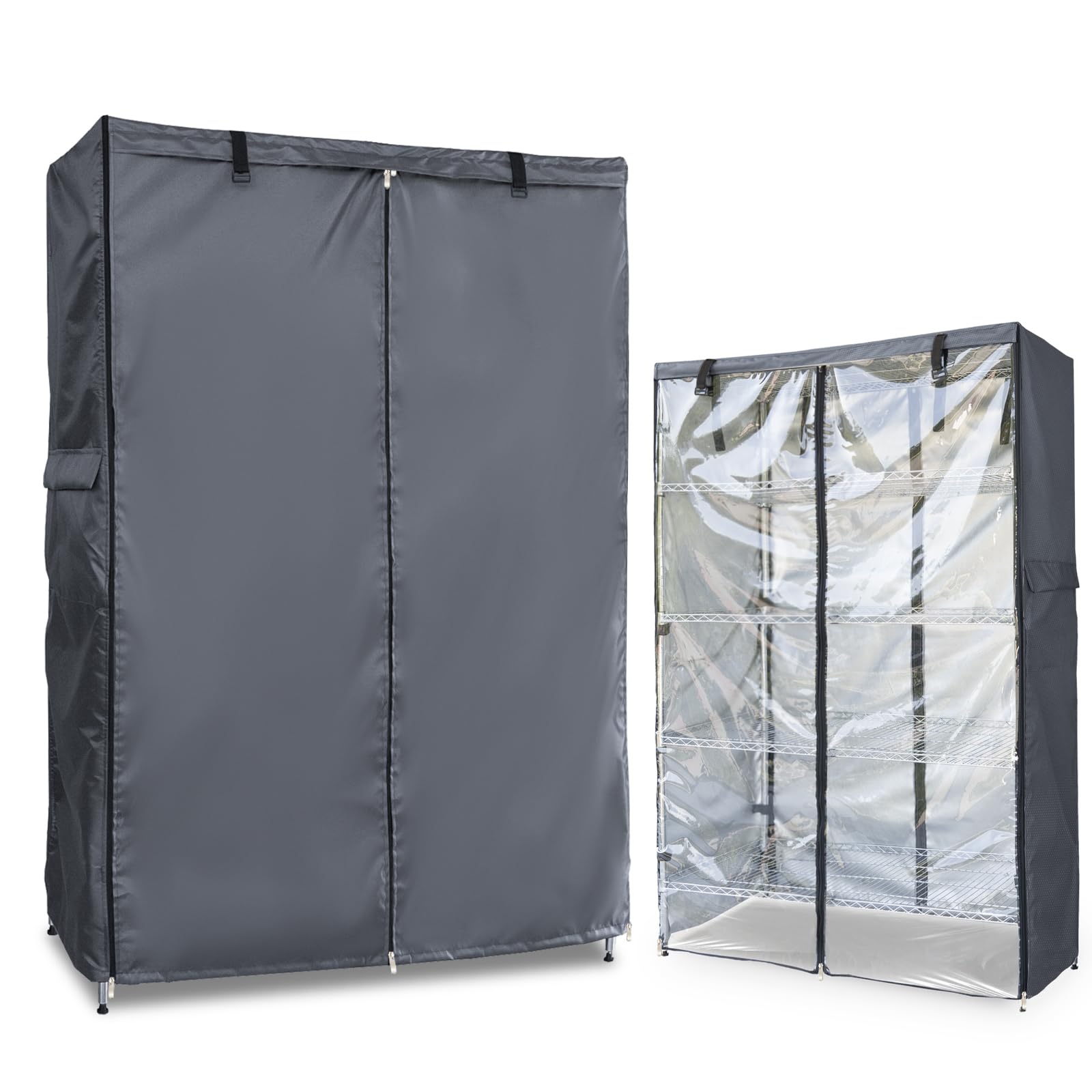 Dalema Waterproof Shelf Cover,600D Heavy Duty Dustproof Storage Wire Rack Covers,Outdoor Shelving Covers for Wire Shelves with Zipper 36''x18''x72'',