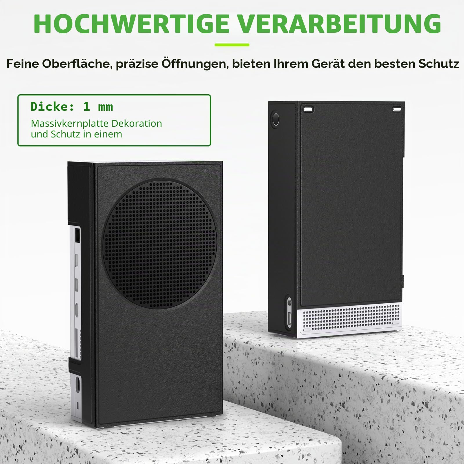 WOLIBEAR Magnetische Smart Wraps für Xbox Series S Konsole, Vollschutz Schutzhülle Case für Xbox Series S Zubehör mit Premium PU Leder und weichem Innenfutter - Schwarz