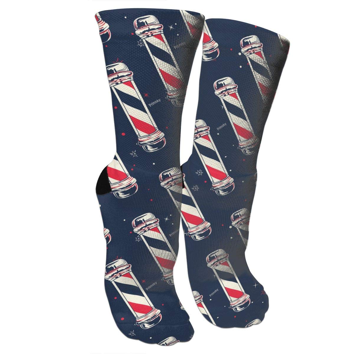 Vintage Barber Pole Flag.jpg Graduated Compression Socks for Unisex - Best Medical, Nursing,Running & Fitness Crew Socks