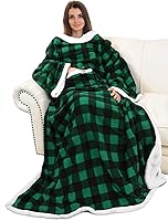 Vista 19 de Catalonia Manta Sherpa Vestible con Estampado de Gatos y Perros con Mangas y Brazos, Cómoda Manta Envolvente de TV con Mangas, Manta Grande