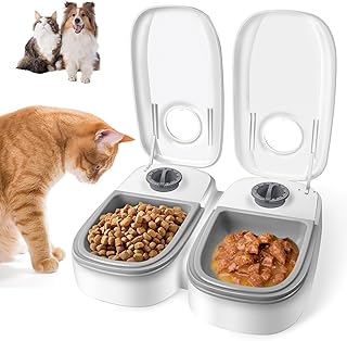 Automatic Cat Feeder, TGKYK 2PCS Cat Automatic Feeder with 48H Timer, 700ML Automatic Pet Feeder, Cat Food Timer Dispenser...