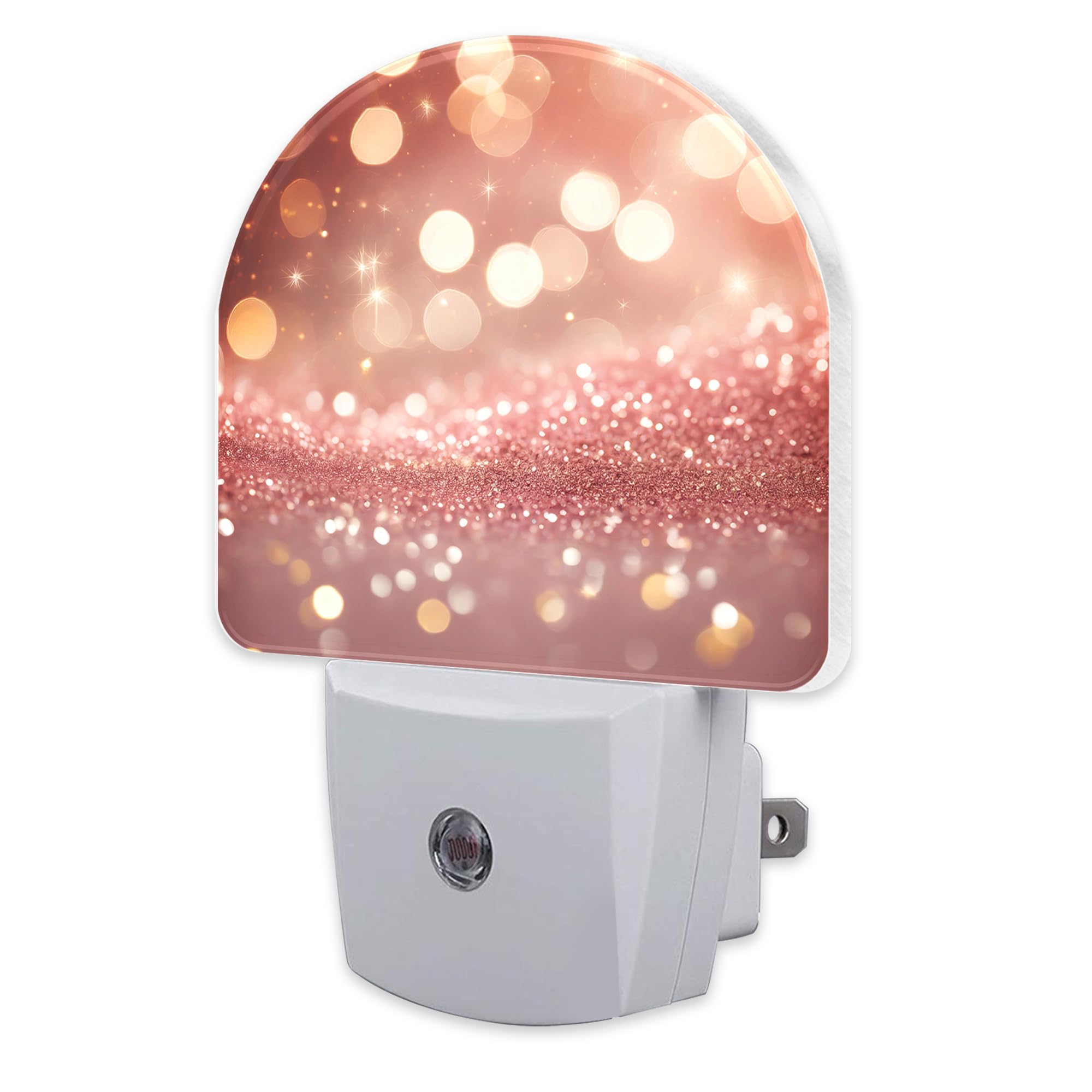 sndheke Rose Pink Glitter Night Light, Gold Sparkle Shine Bling Dusk to ...
