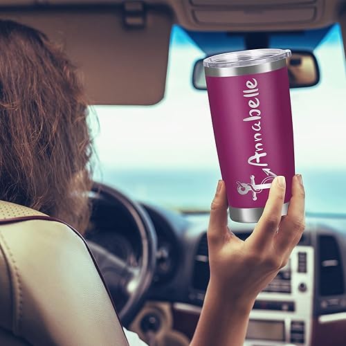 Miniatura 7 de Vaso personalizado con nombre vasos de café de 20 onzas con tapa y popote de acero inoxidable lnsulado a granel para mujeres y hombres