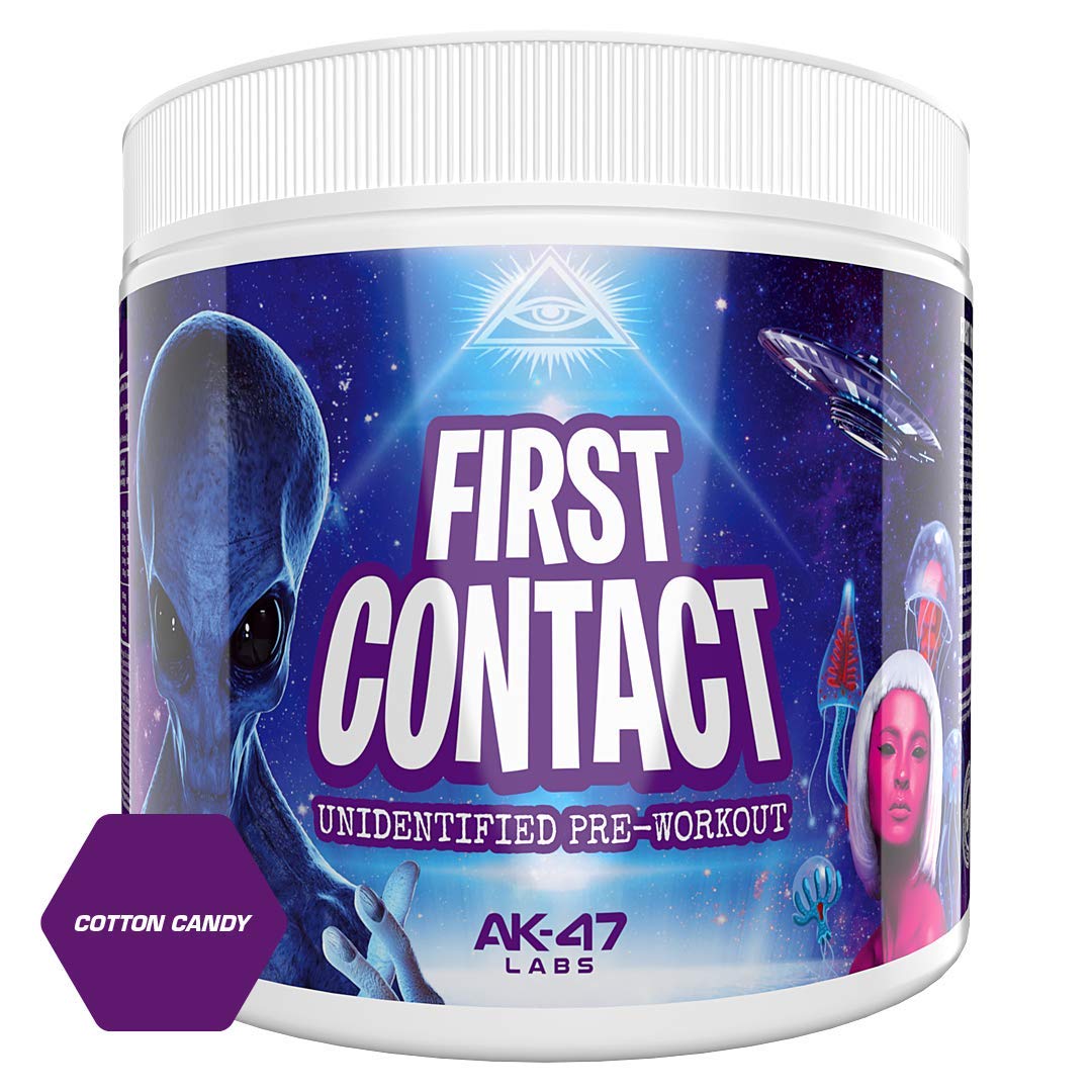 Ak-47 Labs First Contact Pre - Workout Energy Drink Powder - 240g / 30 Servings | Cotton Candy