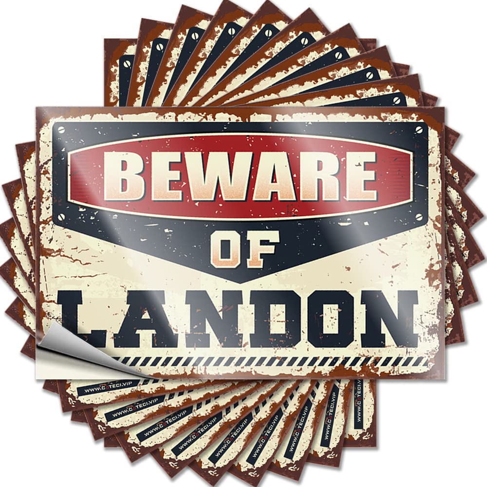 Aesthetic Bumper, Lake House Decorations Laptop Beware of Landon | Funny Quote Beer Decals(12X18CM)
