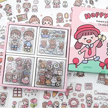 Alideco 100pcs Scrapbook Stickers Cute Cream Bunny Telado Scrapbooking for Journaling Junk Journal Crafts Embelishment Decoration Diary Stickers naiyouturiji