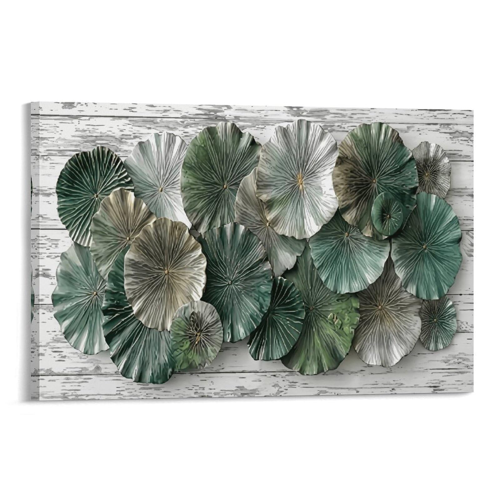 XPASHIQWC Metal Lotus Leaves Wall Decor Poster Canvas Prints Picture Modern Canvas Wall Art Picture Wall Hanging for Bathroom Wall Decor 20x30inch(50x75cm)