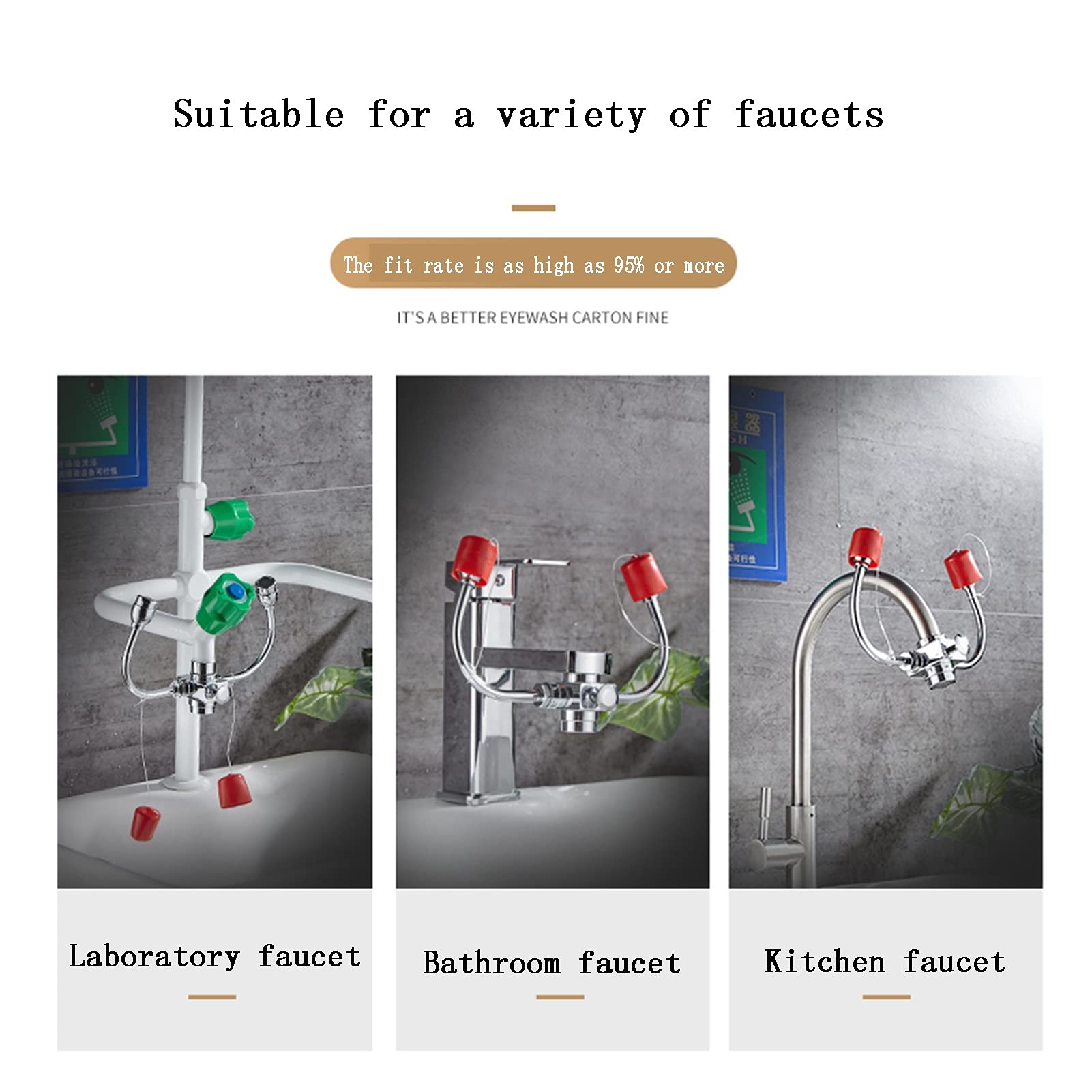 Estación lavaojos portátil de Doble Cabezal, Ducha de Emergencia para Lavado Facial con Manguera a Prueba de explosiones, para Laboratorio e Industria (Color: Estilo 2)