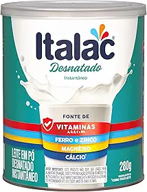 LEITE EM PÓ DESNATADO INSTANTANEO LATA ITALAC 280 GRS