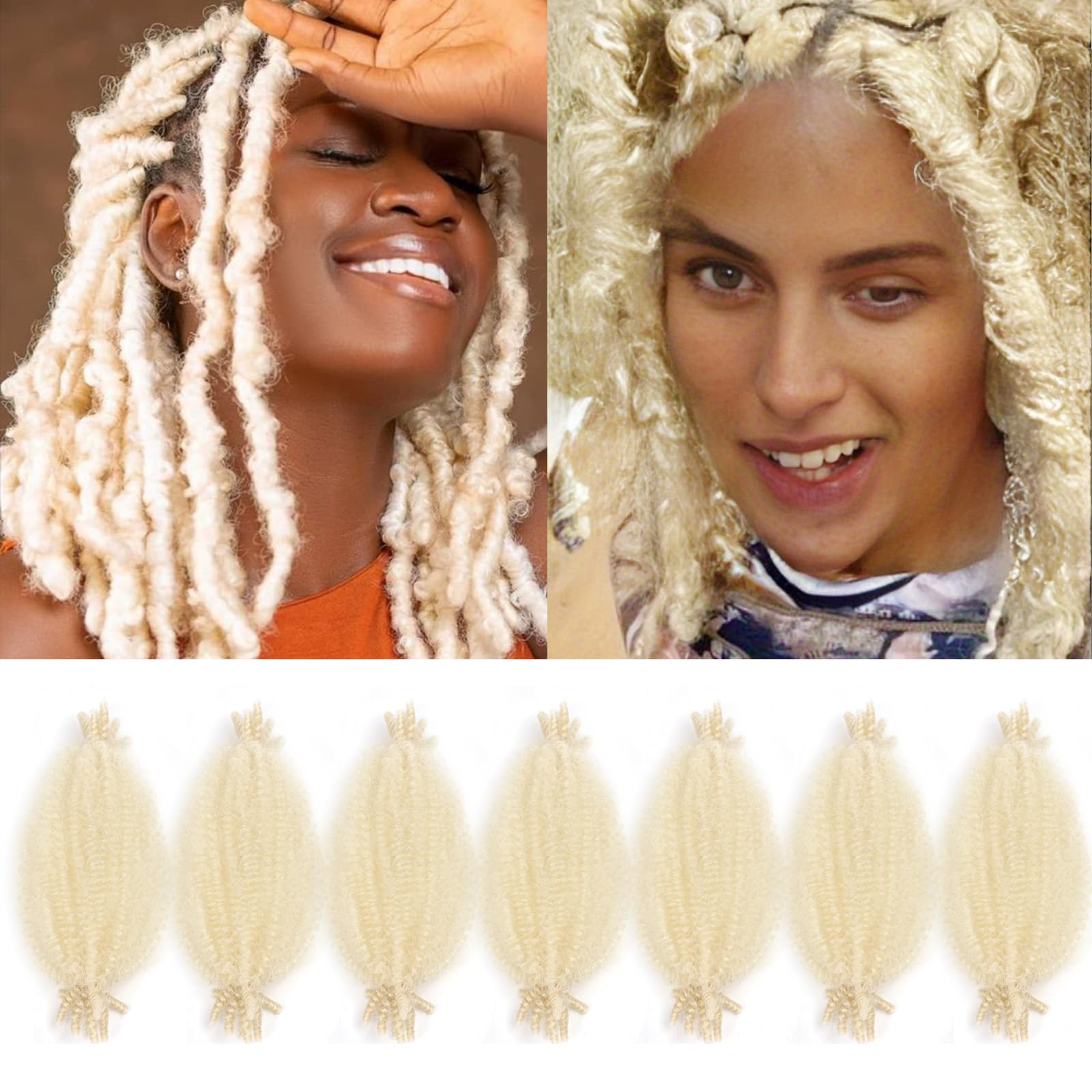 Be bouncy リフィル Amazon.com : Marley Hair 8 Inch Kinky Twist Hair 7 Packs Blonde