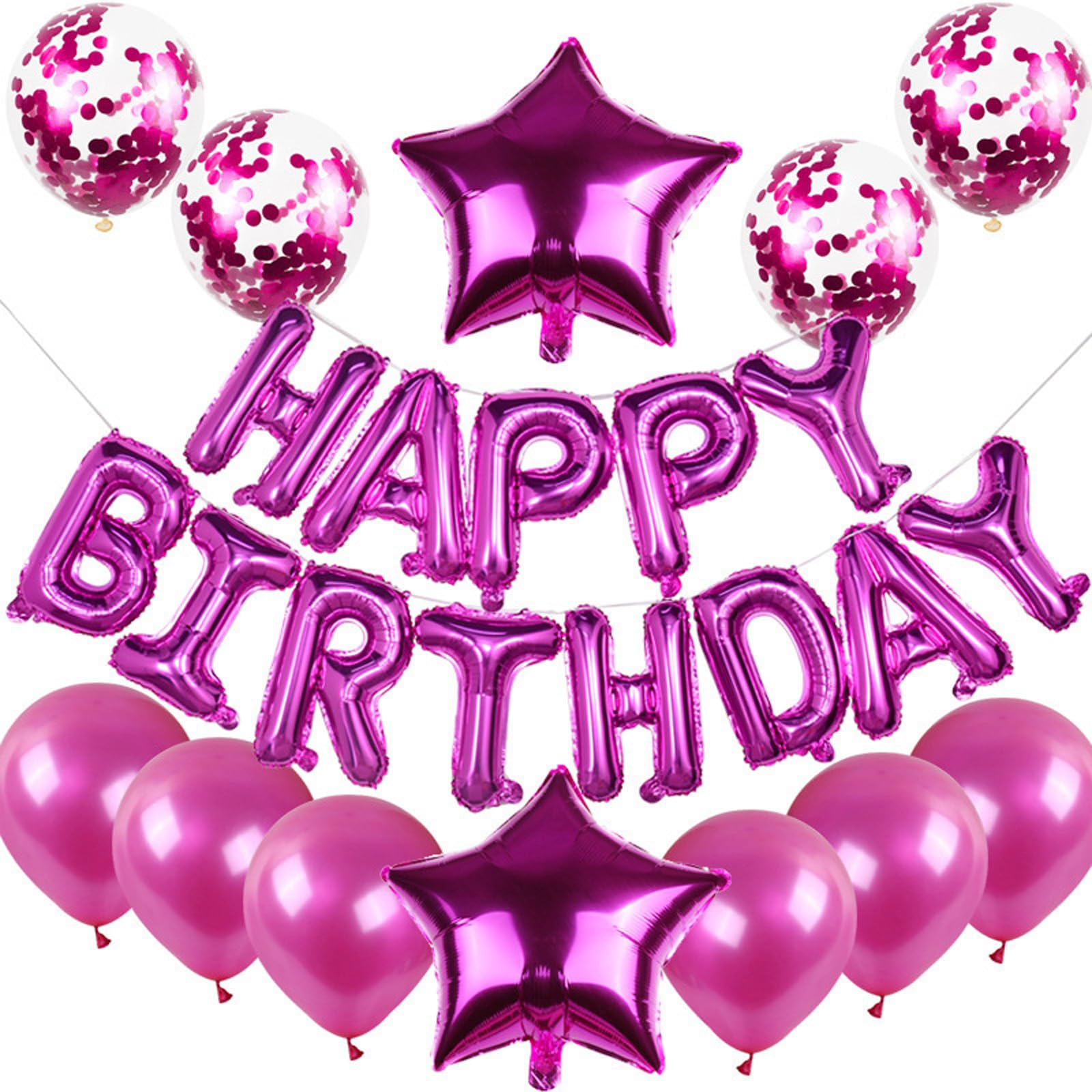 Rose Pink Happy Birthday Balloon Set - 20PCS self-sealing balloons designed to solve the common leaking issue of regular balloons