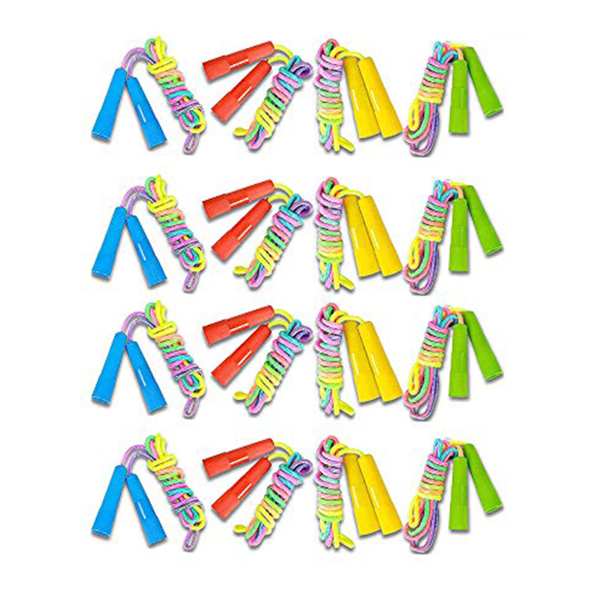 Forsun 16 Pack 7.5ft Rainbow Jump Rope Set| Vibrant Jumping Ropes| Durable Nylon Skipping Ropes |Great Birthday Party Favors/Goodie Bag Fillers/Gift