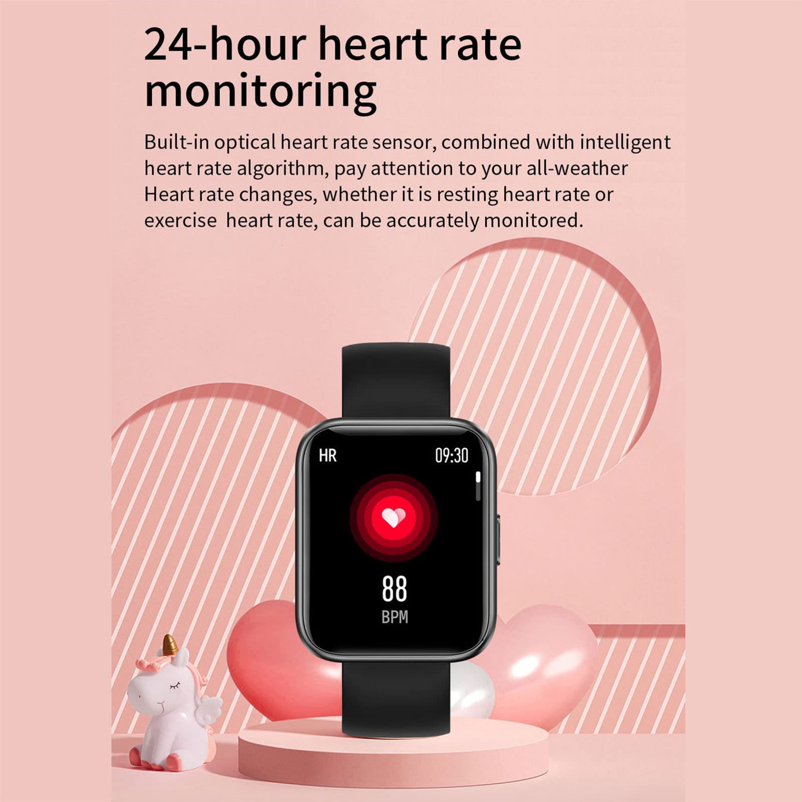 Męski damski inteligentny zegarek. Wodoodporny ekran dotykowy 1,7 cala z powiadomieniem o połączeniach/odbieraniu, pulsometr, monitor snu, głośnik muzyczny. Zegarek fitness Tracker aktywności