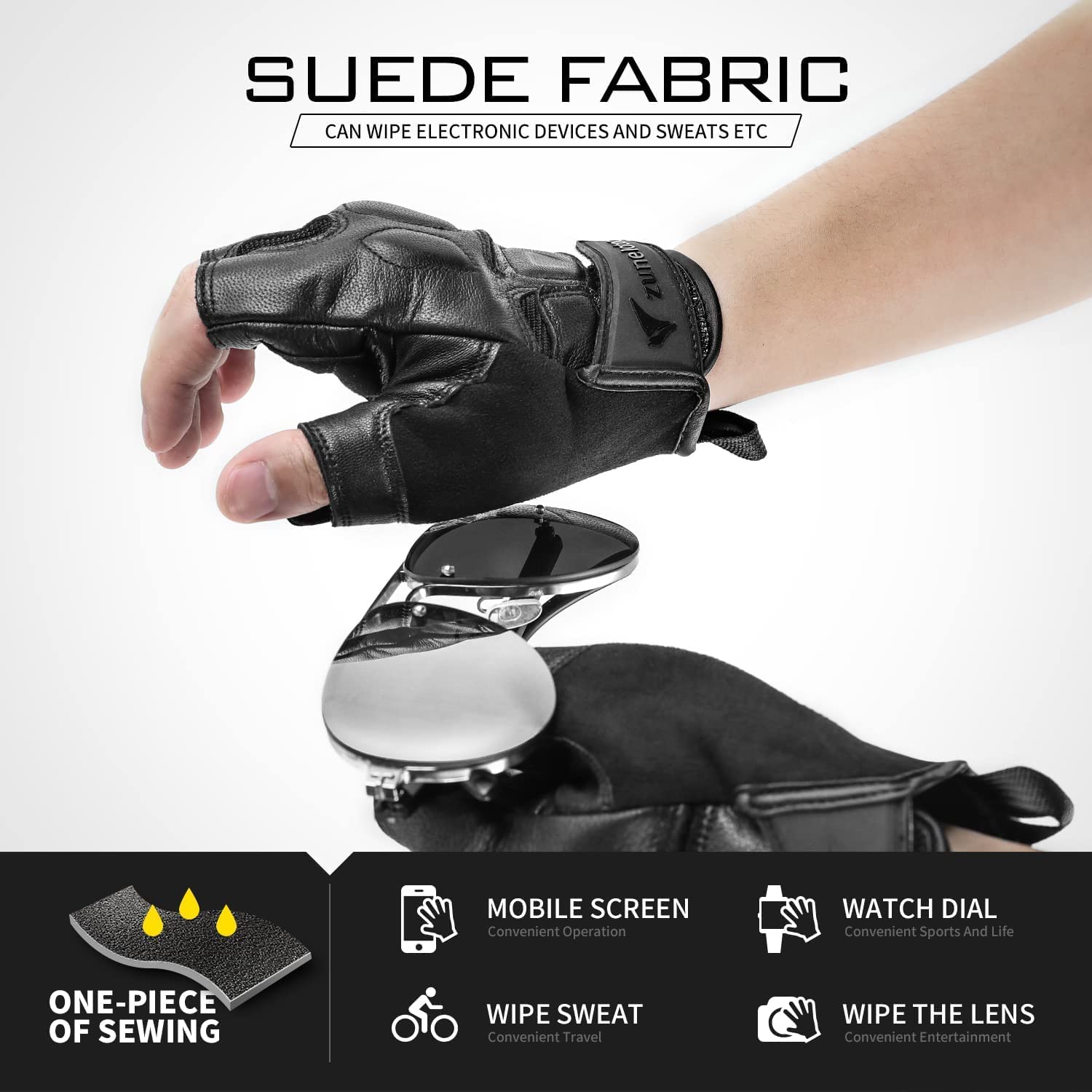 Zune Lotoo Guanti Senza Dita Tatticai Militari Vera Pelle Uomo Guanti Moto Guanti Softair Sportivi per Guanti Paintball Caccia Escursionismo Motocross Bici Ciclismo Da Lavoro