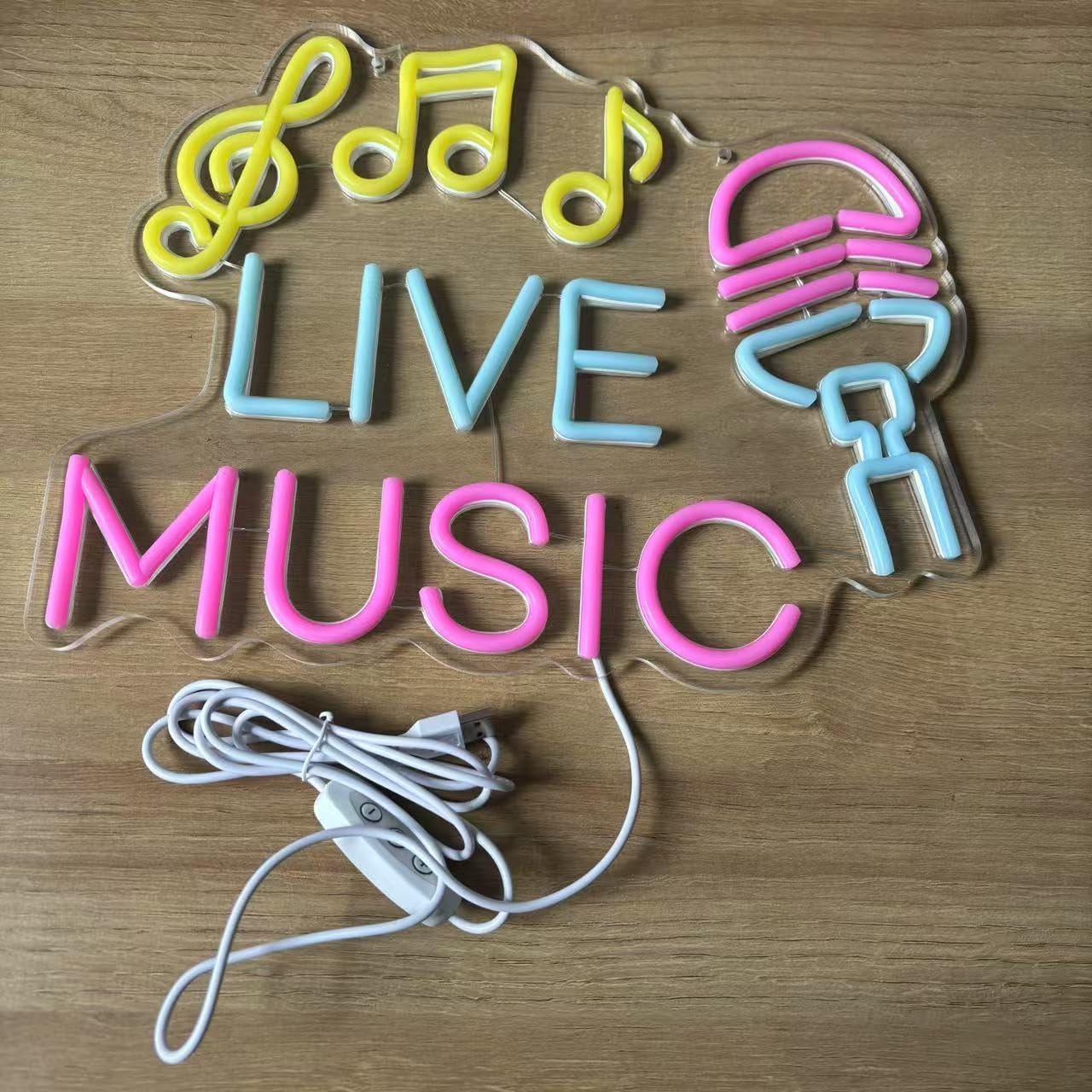 Live Music Neon Sign, Studio Lights, DJ Sign, LED Fall Decor, Recording Studio, Jamming Room, Bar Neon Signs Autumn Retro Music Show Party Decor - Image 5
