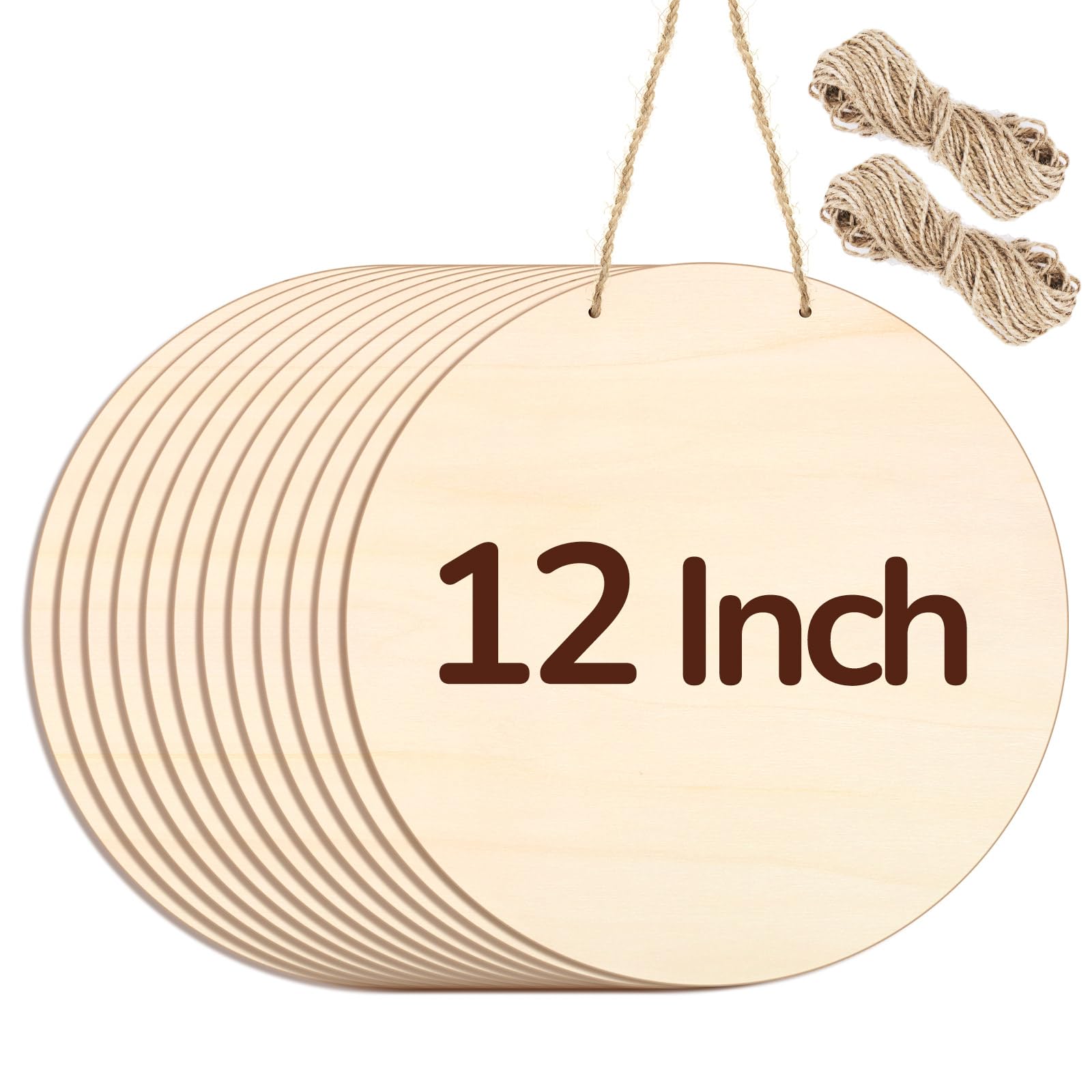 Cercle rond en bois brut 30 cm Philorn pour travaux manuels de peinture
