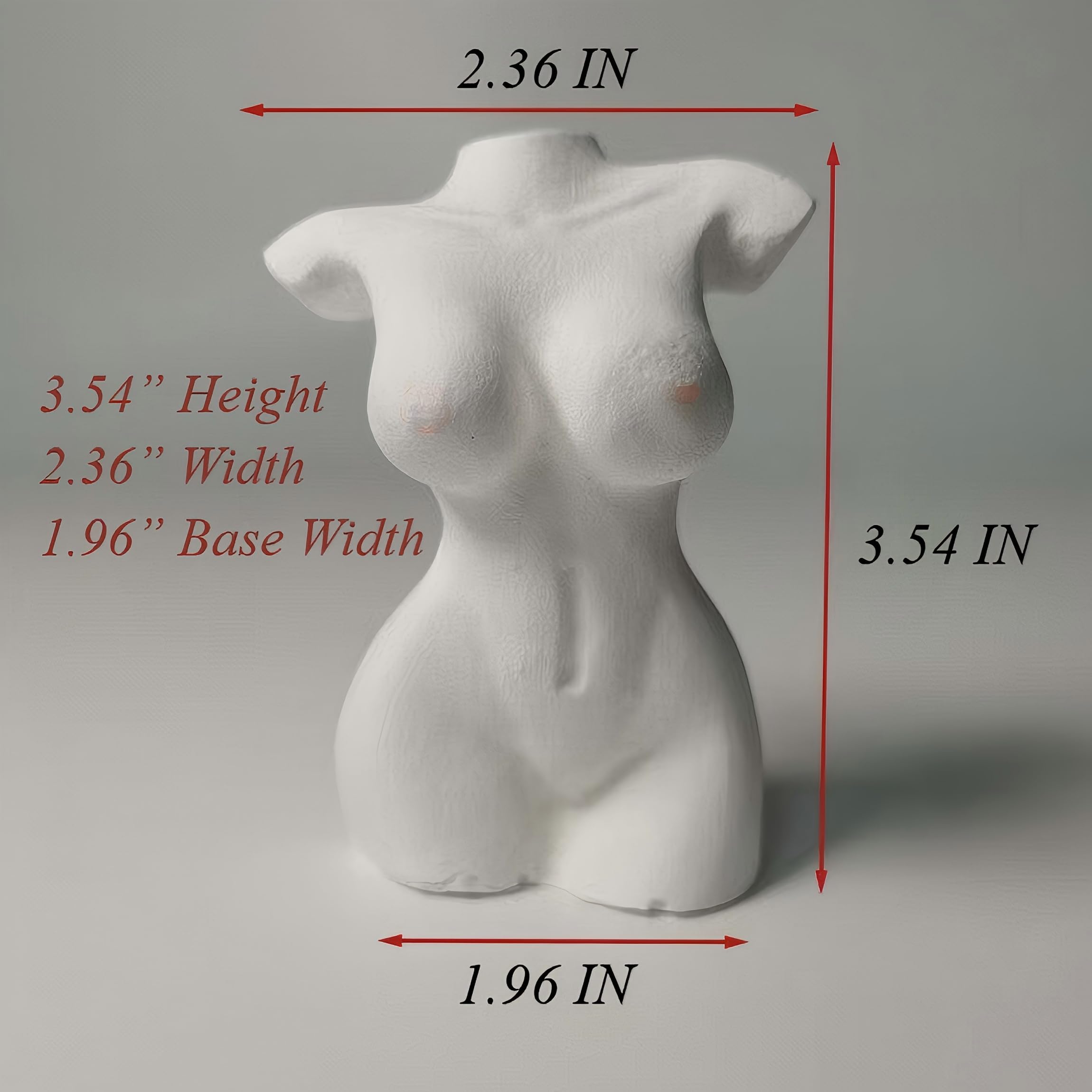 Rzeźba z gipsu przedstawiająca kobiecy tors, minimalistyczna figurka artystyczna do dekoracji wnętrz, mała biała figurka dekoracyjna do półki, biurka, salonu, nowoczesny, estetyczny prezent