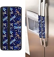 Vista 36 de Fundas para manija de refrigerador con bandera estadounidense de águila, 2 unidades, fundas ajustables para manijas de electrodomésticos, mantiene