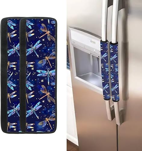 Miniatura 36 de Fundas para manija de refrigerador con bandera estadounidense de águila, 2 unidades, fundas ajustables para manijas de electrodomésticos, mantiene