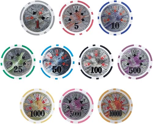 Miniatura 4 de Brybelly Ben Franklin Poker Chip Pesado 0.49oz Arcilla Compuesto  Paquete de 50