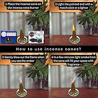 Vista 348 de TRUMIRI Incense Cones - Combo Pack of 20 Cone Incense - 10 Nag Champa + 10 Palo Santo - Insence Cones - Incense Cones Scented - Cone Incense Scents