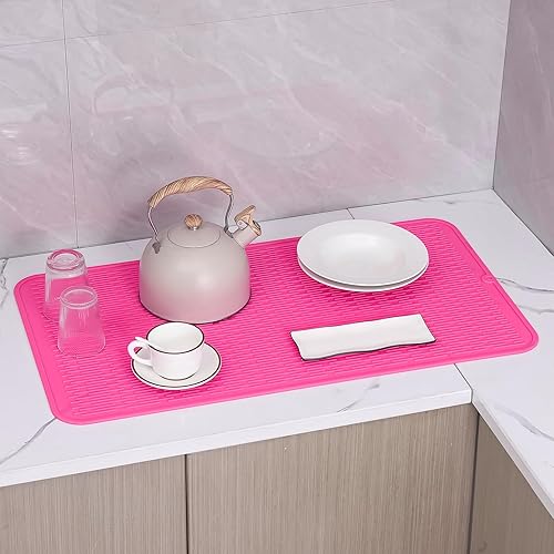 Miniatura 492 de Tapete de silicona para secado de platos para múltiples usos, fácil de limpiar, ecológico, resistente al calor, tapete de silicona para encimera
