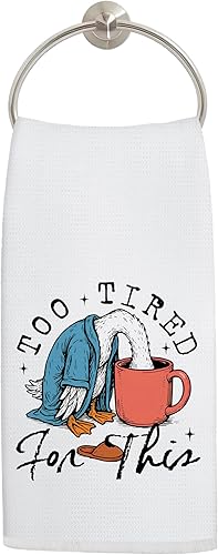 Miniatura 10 de Coquette - Toallas de cocina de ganso tonto con lazo azul, a la moda, retro, a cuadros, para decoración de baño, paños de cocina para cocina, Ganso