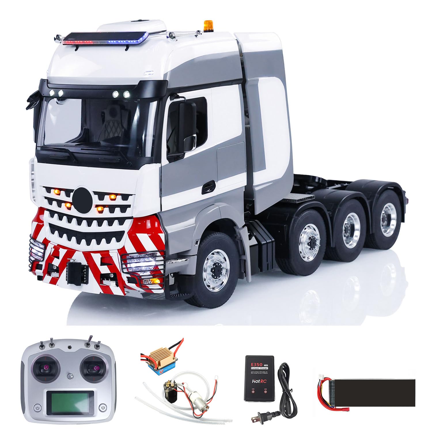 1 14 8X8 RC Tractor Trucks RTR Radio Control Car Model 2-Speed Transmission Smoke Unit Light Sound System