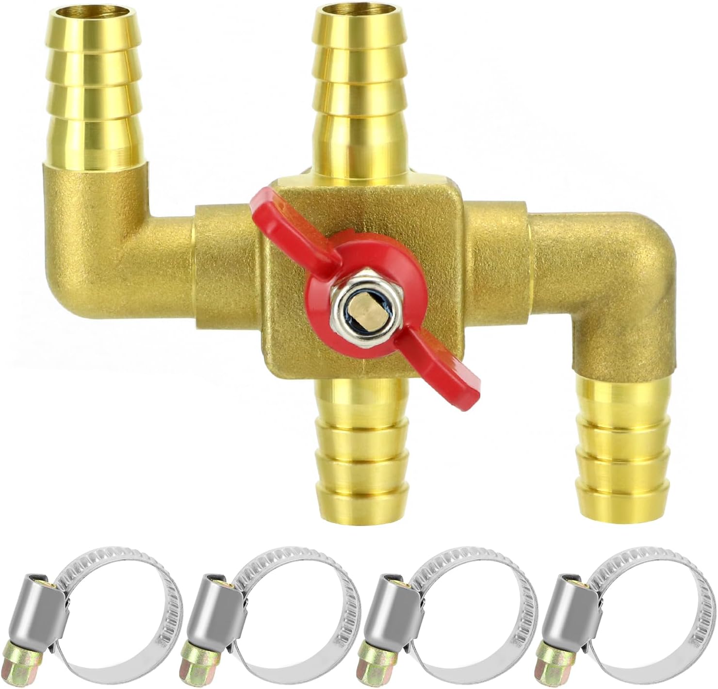 QWORK Solid Brass 5/8" 4-Way Garden Hose Valve Review: Durable Bypass for Irrigation Control