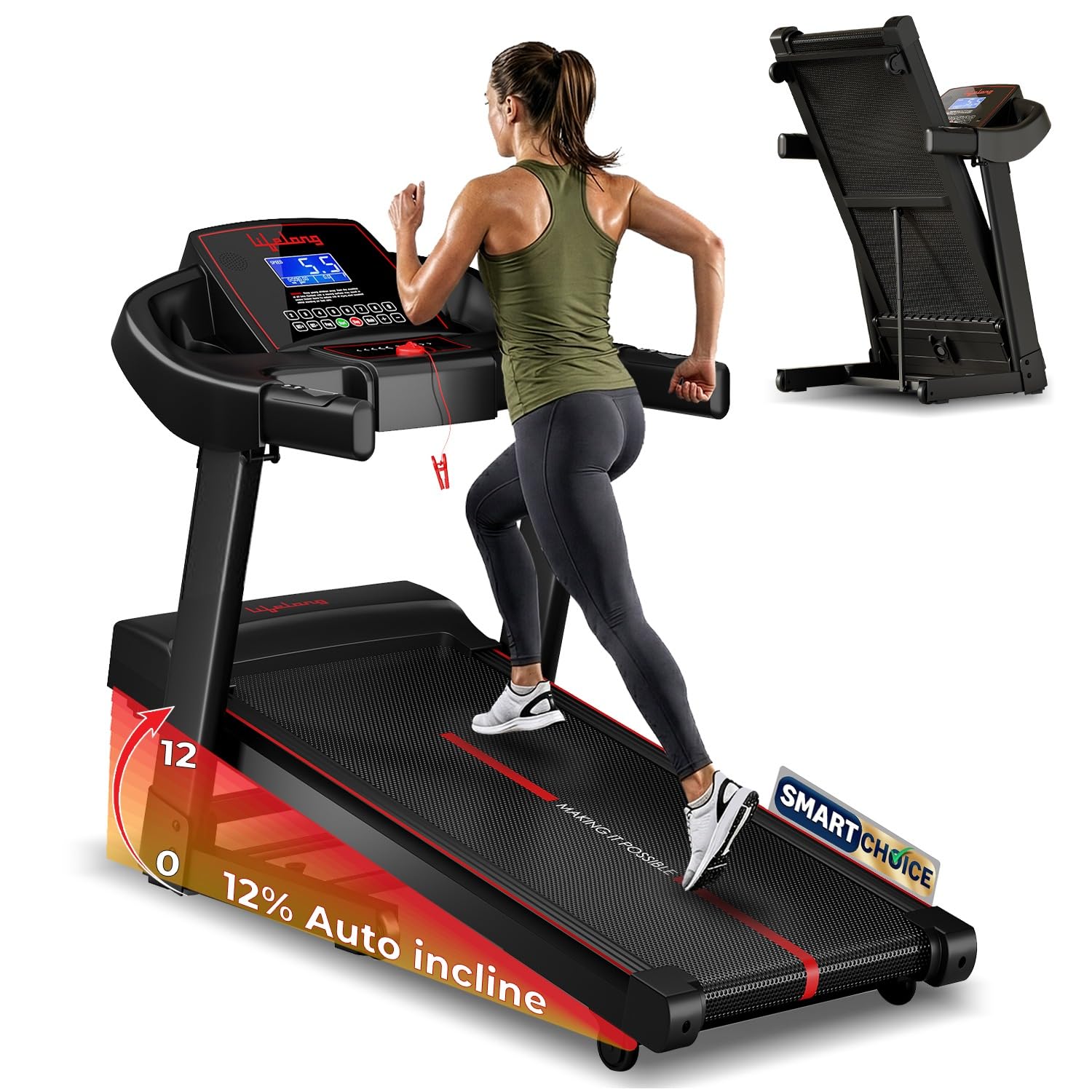 Lifelong 5HP Peak Motorized Treadmill - Image 1