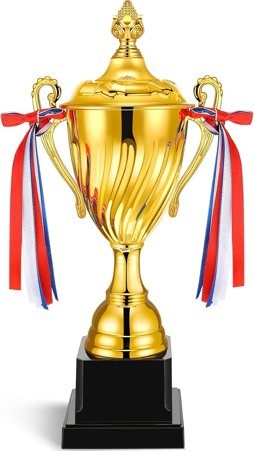 14 Inch Large Gold Trophy Cup,Winner Award Trophies | Trophy Award Cup for Sports,Custom Base,1st Place Award,Football Championship Tournaments,Ceremony Celebration Gift