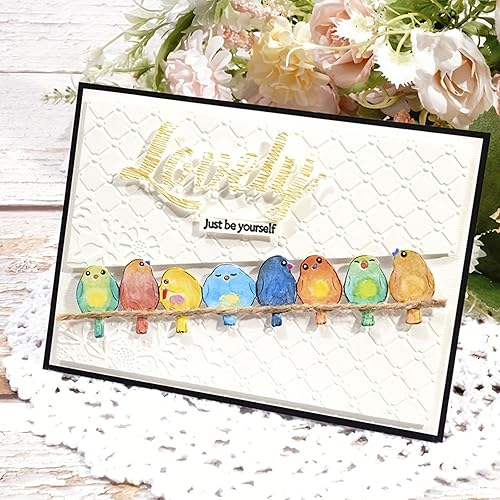 Miniatura 5 de Lots - Lindos pájaros troquelados de metal para hacer tarjetas, marco de flores de Navidad, plantillas de corte de tarjetas de pájaros, plantillas