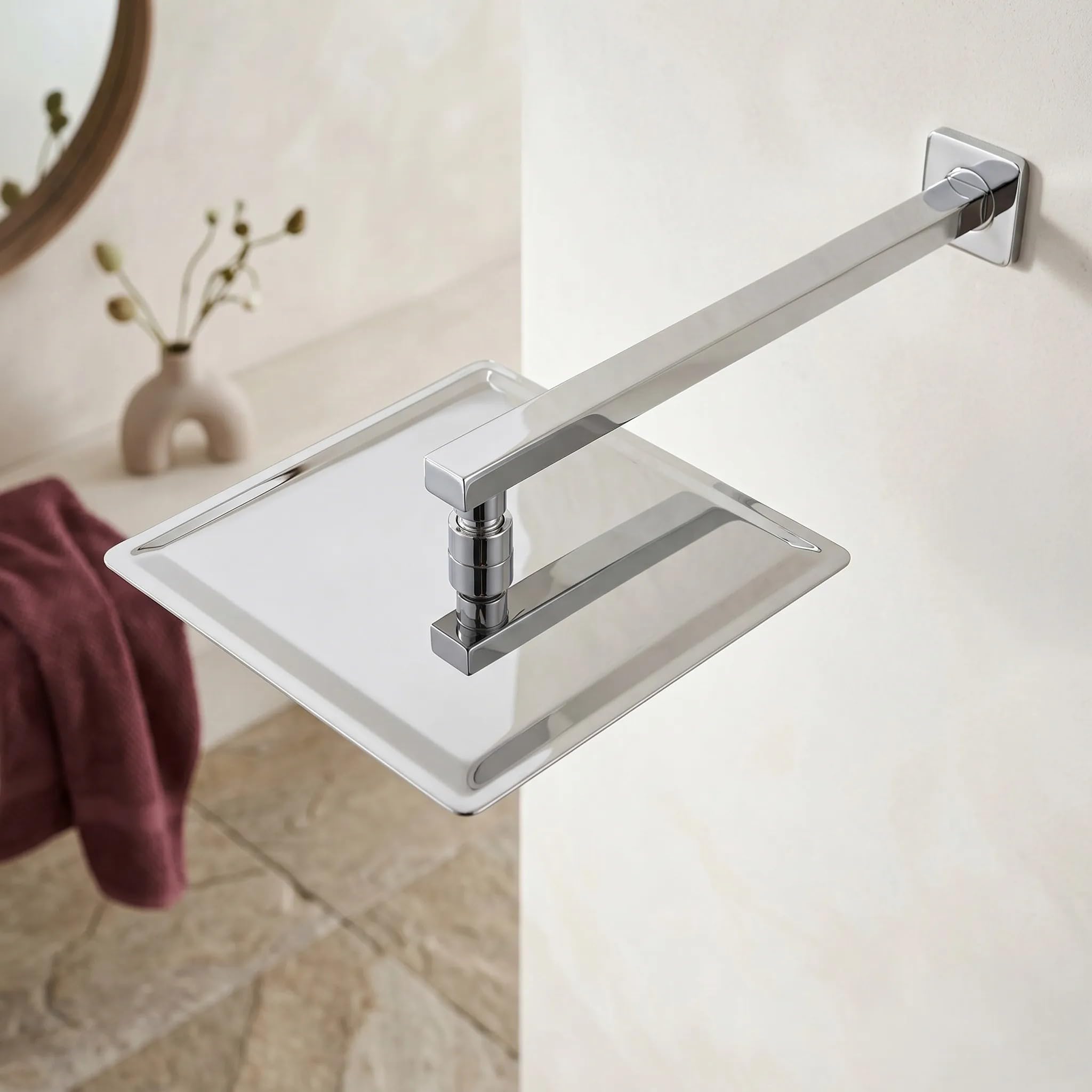 Rea - Soffione doccia quadrata Js-P015 - Cromo 25 cm - 24,5 x 24,5 x 0,2 cm