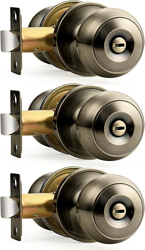 Vista 142 de Probrico - Pomos de puerta color negro mate, paquete de 15 pomos interiores con función de bloqueo de privacidad para dormitorio y baño, pestillo